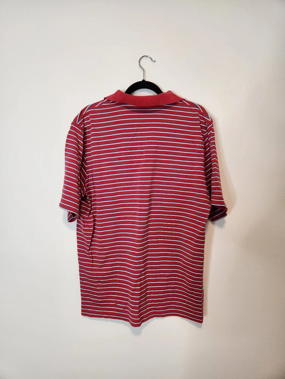 Polo Golf Ralph Lauren Mens Red‎ Striped Pima Cotton Polo Shirt Size Large